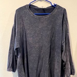 Waffle knit blouse